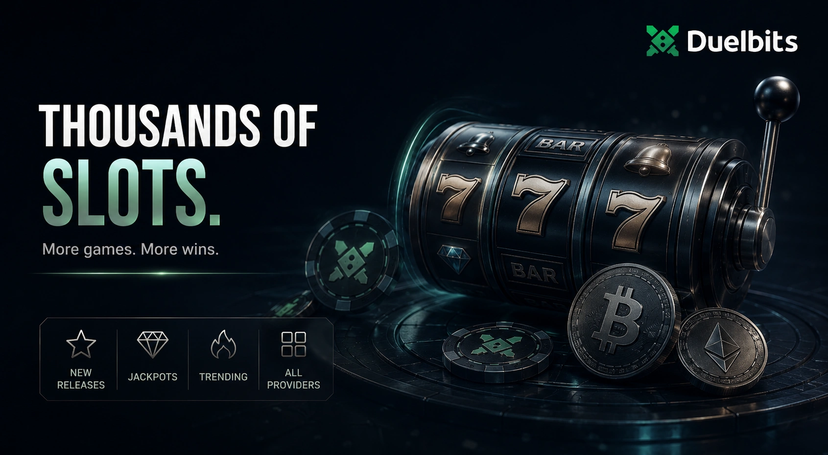 Duelbits slots library with jackpots and crypto gameplay